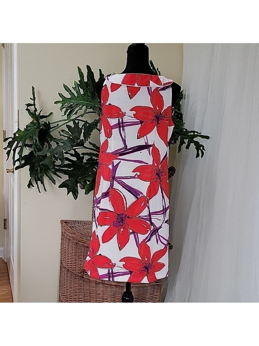 Signature by Sangria Oversized Floral Print Sheath Dress Size 10 EUC - Picture 4 of 10